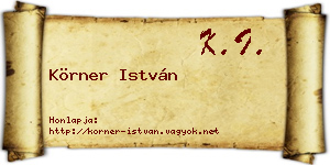 Körner István névjegykártya